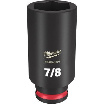 Milwaukee SHOCKWAVE Impact Duty Series 49-66-6127 Deep Impact Socket, 7/8 in Socket, 3/8 in Drive, Square Drive