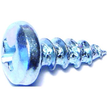 Midwest Fastener 03247 Screw, #10 Thread, Coarse Thread, Pan Head, Phillips Drive, Self-Tapping, Sharp Point, Steel, 100/PK