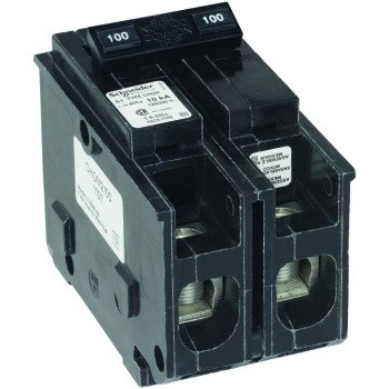 Square D Homeline CHOM2100CP Circuit Breaker, Mini, Standard, 100 A, 2 -Pole, 120/240 VAC, Plug Mounting