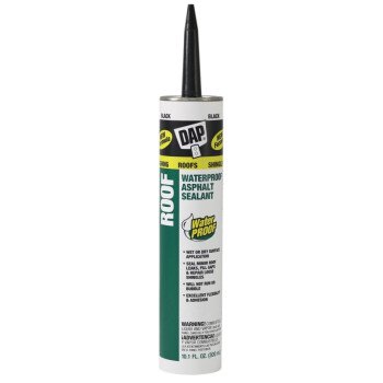 DAP 18268 Roof Sealant, Black, Paste, 10.1 fl-oz Cartridge