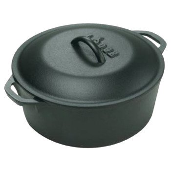 Lodge L10DOL3 Dutch Oven, 7 qt Capacity, Cast Iron, Black, Loop Handle