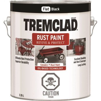 Tremclad 27048X155 Rust Preventative Paint, Oil, Flat, Black, 3.78 L, Can