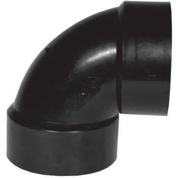 IPEX 027125 Pipe Elbow, 3 in, Hub, 90 deg Angle, ABS, SCH 40 Schedule