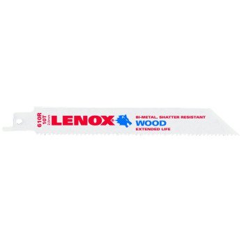 Lenox 20562610R Reciprocating Saw Blade, 3/4 in W, 6 in L, 10 TPI, Cobalt/Steel Cutting Edge