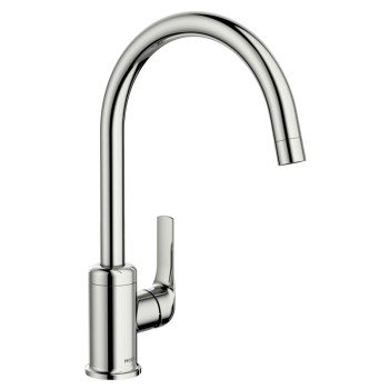 Moen Charmant Series 87446 Kitchen Faucet, 1.5 gpm, Stainless Steel, Chrome Plated, Deck Mounting, Lever Handle