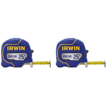 Irwin Strait-Line IWHT39396S Tape Measure, Double-Sided Blade, 25 ft L Blade, 1-1/4 in W Blade