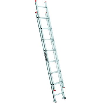 Louisville L-2321-16 Extension Ladder, 193 in H Reach, 200 lb, Aluminum