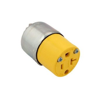 Leviton 000-520CA-000 Armored Connector, 2 -Pole, 20 A, 125 V, NEMA: NEMA 5-15R, Yellow