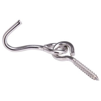 ProSource LR-404S-PS Hammock Hook, 1-1/4 in Opening, Stainless Steel, Silver, Stainless Steel