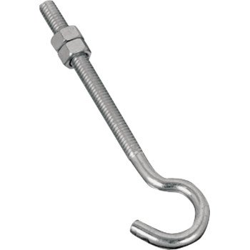 National Hardware 2162BC Series N221-689 Hook Bolt, 5/16 in Thread, 5 in L, Steel, Zinc, 100 lb Working Load