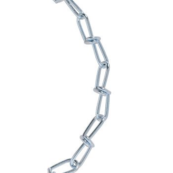 Baron 45961 Double Loop Chain, 2/0, 20 ft L, 255 lb Working Load, Low Carbon Steel, Electro Galvanized/Zinc Plated