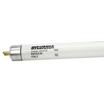 Sylvania 20619 Fluorescent Bulb, 6 W, T5 Lamp, Miniature G5 Lamp Base, 270 Lumens, 4200 K Color Temp, Cool White Light