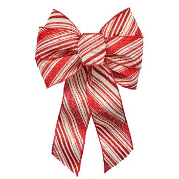 Holidaytrims 6151 Christmas Specialty Decoration, 1 in H, Stripes, Burlap, Red/White