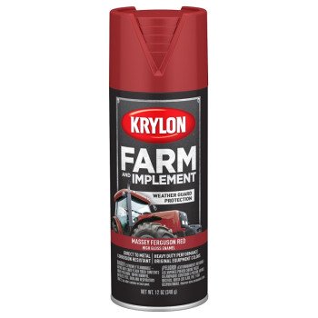 Krylon K01939000 Farm Equipment Spray, High-Gloss, Massey Ferguson Red, 12 oz