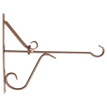 Landscapers Select GB-3932 Hanging Plant Bracket, 12 in L, 11 H, Steel, Matte Hammertone Bronze