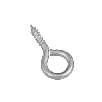 National Hardware N119-040 Screw Eye, #10, 0.56 in L Thread, 1.38 in OAL, 25 lb Working Load, Steel, Zinc