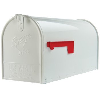 Gibraltar Mailboxes Elite Series E1600W00 Mailbox, 1475 cu-in Capacity, Galvanized Steel, Powder-Coated, 8.7 in W, White