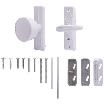 ProSource 47035-UW-PS Knob Latch, Zinc, White, 5/8 to 1-1/2 in Thick Door, 1 in Backset