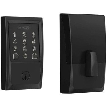 Schlage BE Series BE489WBV CEN 622 Electronic Deadbolt, Matte Black, Residential, 1 Grade, Metal, Keypad Included