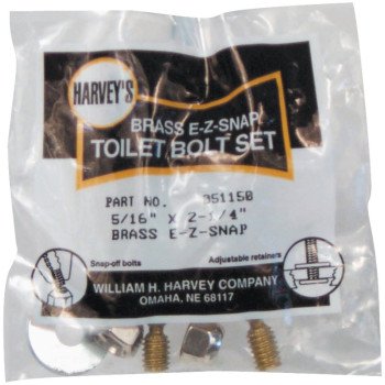 Harvey 51150 Bolt Set, EZ-Snap, Brass