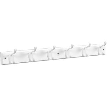 National Hardware B8170 Series S827-071 Hook Rail, Wall Mounting, 27 in L x 0.6 in W x 2.75 in H Dimensions, White, Wood