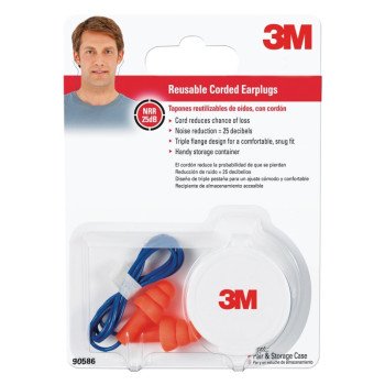 3M Tri-Flange 90586-00000 Ear Plugs, 26 dB NRR, Multi-Flange