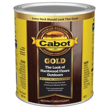 Cabot 140.0003473.005 Wood Conditioning Stain, Gold Satin, Liquid, Moonlit Mahogany, 1 qt, Can