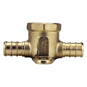 Apollo APXDET12 Pipe Tee, 1/2 in, Barb x FPT x Barb, Brass, 200 psi Pressure