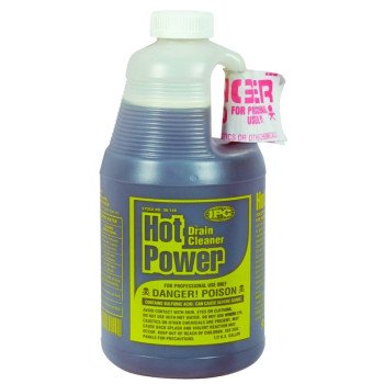 ComStar Hot Power 30-140 Drain Cleaner, Liquid, Amber, Sharp, 0.5 gal Bottle