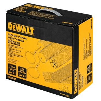 DeWALT DWCAP5M Cap Staple, 5/16 in W Crown, 1 in L Leg, 18 Gauge, Plastic, Bright