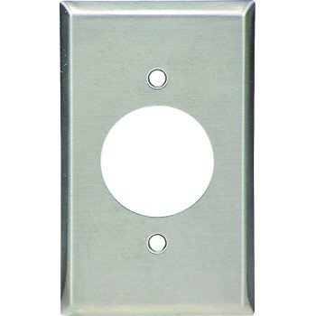 WALL PLATE RND HOLE 1G SS 1PK