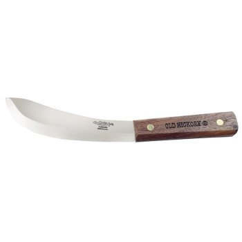 OLD HICKORY 71-6IN Skinner, Carbon Steel Blade, Hardwood Handle, Brown Handle, Flat Bevel Blade