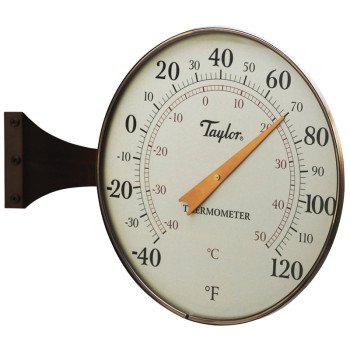 Taylor 480BZN Thermometer, 8-1/2 in Display, Analog, -40 to 120 deg F, Aluminum Casing