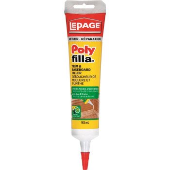 LePage Polyfilla 1685871 Trim and Baseboard Filler, Paste, Mild Acrylic, White, 162 mL Tube