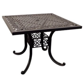 Seasonal Trends SH372 Athena Dining Table, 41 in W, 41 in D, 30-1/2 in H, Cast Aluminum Frame, Square Table
