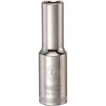 DEWALT DWMT89532OSP Drive Socket, 7/16 in Socket, 1/2 in Drive, 6-Point, Vanadium Steel, Polished Chrome