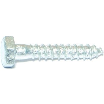 Midwest Fastener 05556 Lag Screw, 1/4-10 Thread, 1-1/2 in OAL, 2 Grade, Galvanized Steel, SAE Measuring