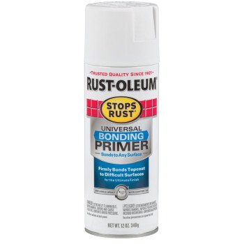 Rust-Oleum 285011 Universal Bonding Primer, White, Flat/Matte, 12 oz