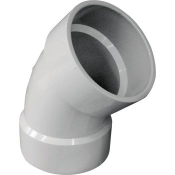 Canplas 192506 Sanitary Pipe Elbow, 6 in, Hub, 45 deg Angle, PVC, White