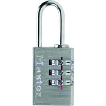 Master Lock 630D Padlock, 3/16 in Dia Shackle, 1 in H Shackle, Steel Shackle, Aluminum Body, Nickel, 1-3/16 in W Body