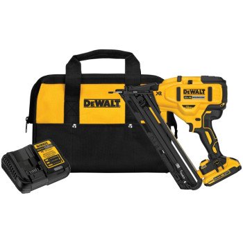 DEWALT DCN650D1 Nailer Kit, Battery Included, 20 V, 2 Ah, 110 Magazine, 34 deg Collation, 15 ga Nail, Nail Fastener