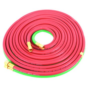 Forney 86164 Welder Torch Hose, 1/4 in ID, 25 ft L, 9/16-18 Thread, Rubber, Green/Red