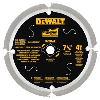 DEWALT DWA3193PCD/DW3193 Circular Saw Blade, 7-1/4 in Dia, 5/8 in Arbor, 4-Teeth, Polycrystalline Cutting Edge