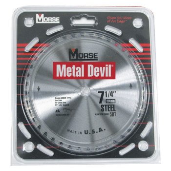 Morse CSM72548NSC Circular Saw Blade, 7-1/4 in Dia, 5/8 in Arbor, 48-Teeth, Carbide Cutting Edge