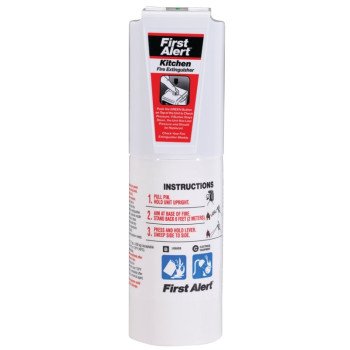 First Alert KITCHEN5 Fire Extinguisher, 1.4 lb, Sodium Bicarbonate, 5-B:C Class, Wall