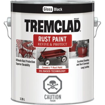 Tremclad 27026X155 Rust Preventative Paint, Oil, Gloss, Black, 3.78 L, Can