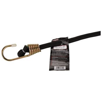 ProSource FH64084-1 Stretch Cord, 10 mm Dia, 40 in L, Polypropylene, Black, Hook End