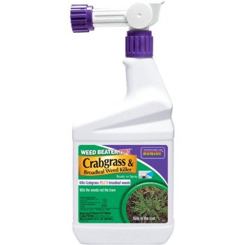 Bonide Weed Beater 066 Crabgrass and Broadleaf Weed Killer, Liquid, Black/Brown, 1 qt Bottle