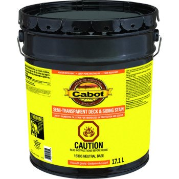 Cabot 142.0016306.008 Semi-Transparent Deck and Siding Stain, 18.9 l, Liquid, Neutral Base, Slight, 201 deg F