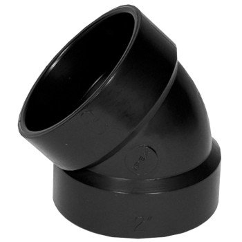 IPEX 027241 Pipe Elbow, 1-1/2 in, Hub, 45 deg Angle, ABS, SCH 40 Schedule